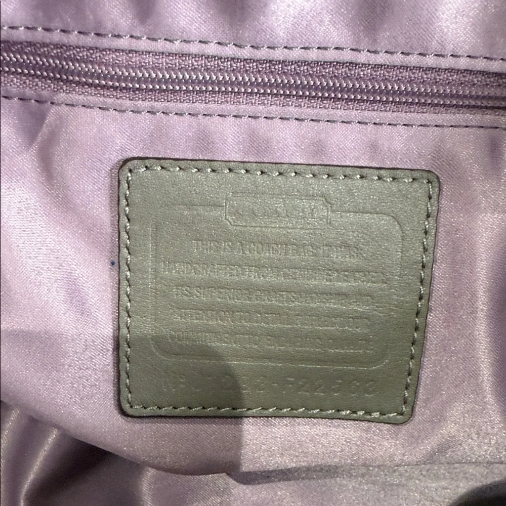Elegant Shimmery Taupe Coach Madison Sophia Leather Handbag